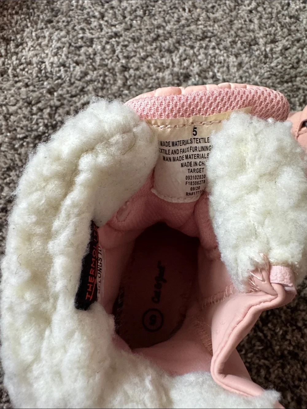 Cat & Jack Pink Faux-Fur Lined Girls' Snow Boots
